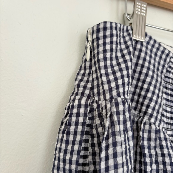 Anthropologie || Hutch Gingham Midi Skirt Smocked Back Blue White XL - Picture 6 of 11